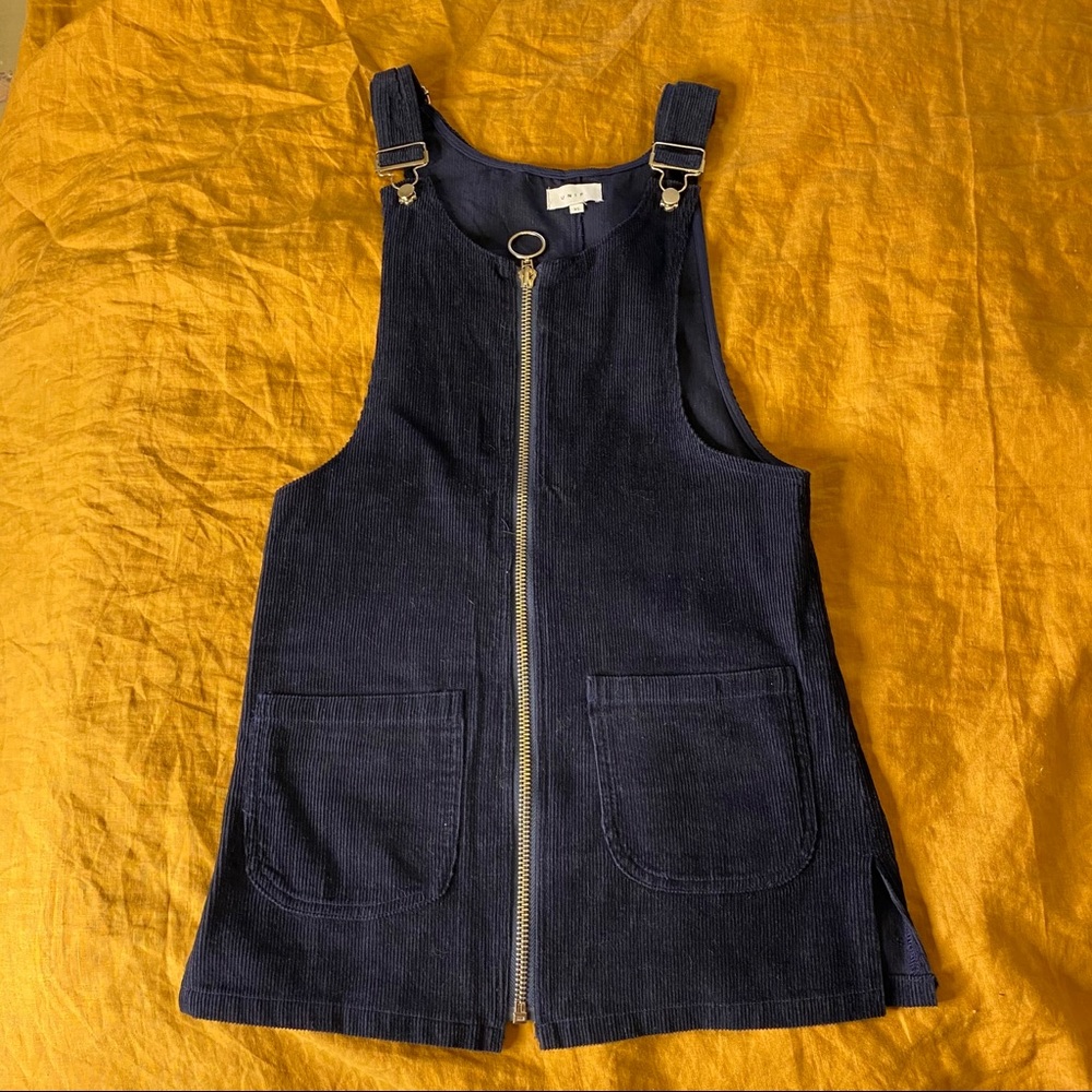 UNIF Navy Corduroy Jumper Dress